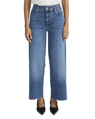 Frame Le Pixie Slim Palazzo High Rise Jeans in Canals Raw