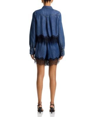 Cinq a Sept Drapey Verne Lace Trim Shorts