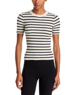 Frame The Striped Cotton Blend Tee