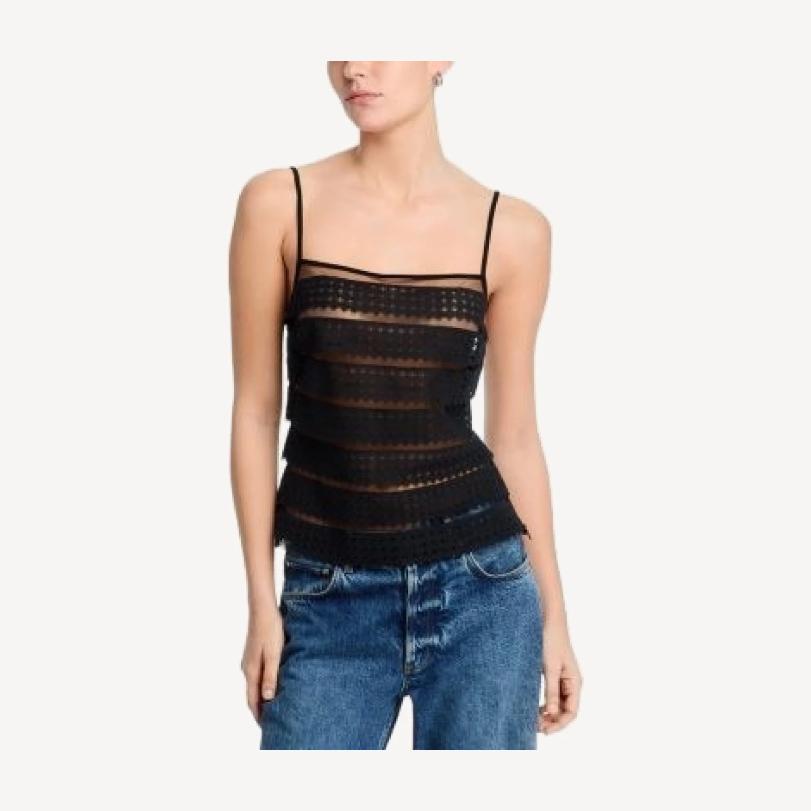 Frame The Lattice Crochet Cami