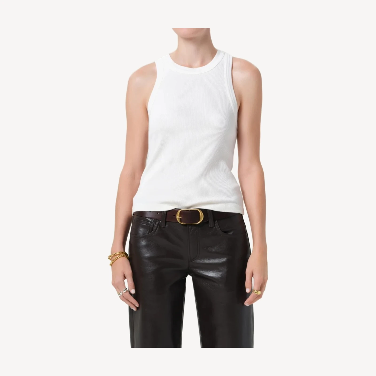 Isabel Rib Tank in White