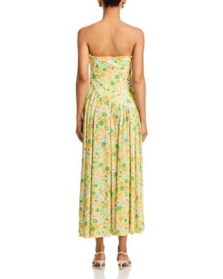 Aqua Floral Midi Dress - Exclusive