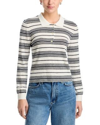 Frame The Striped Long Sleeve Polo