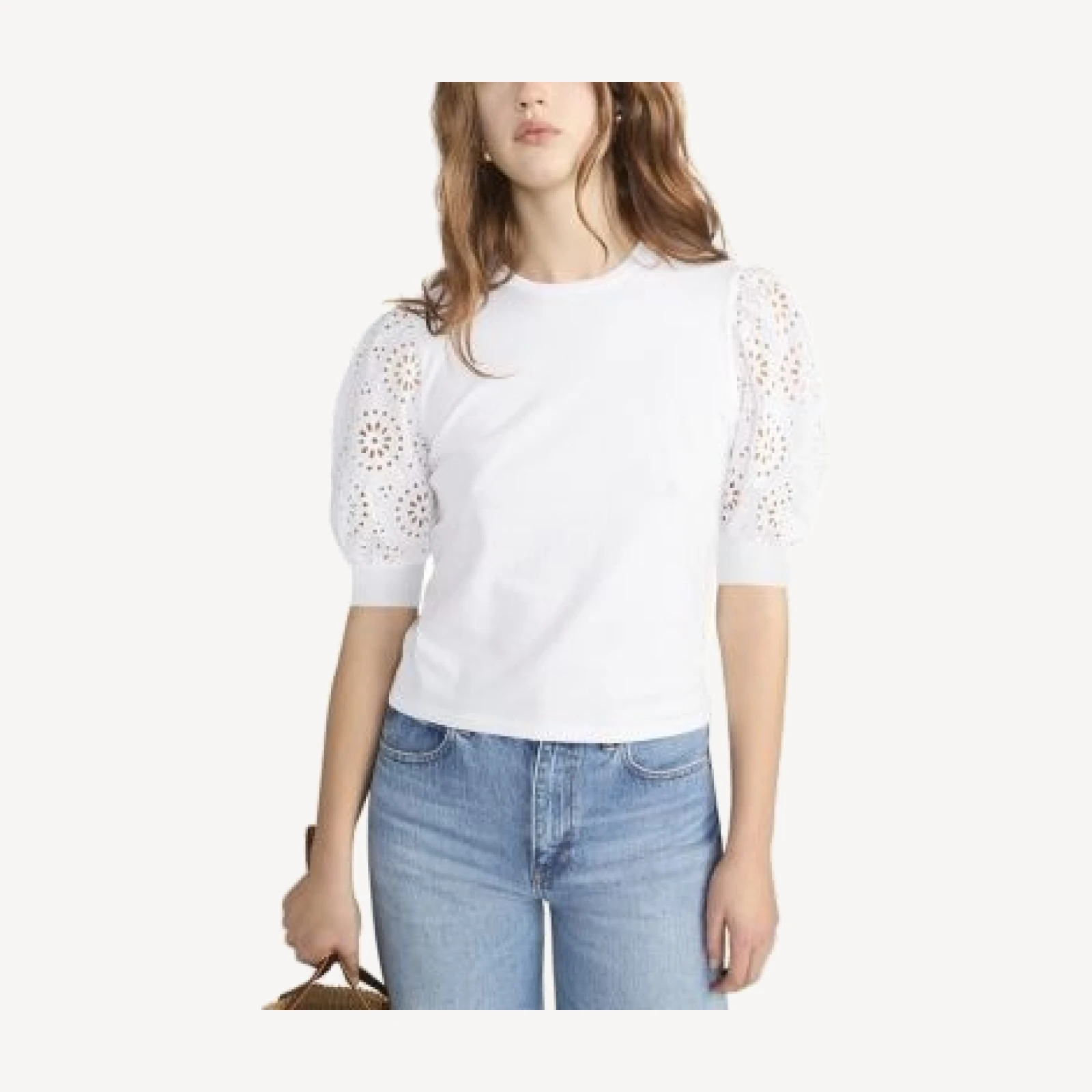 Frame The Solstice Eyelet Sleeve Tee