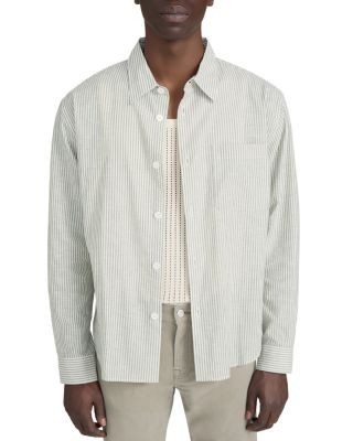 Frame Linen Blend Striped Shirt
