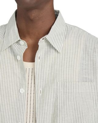 Frame Linen Blend Striped Shirt