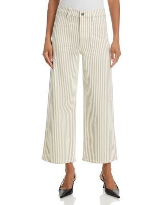 Frame The Anchor High Rise Ankle Jeans in Flax Stripe