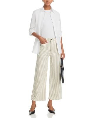 Frame The Anchor High Rise Ankle Jeans in Flax Stripe