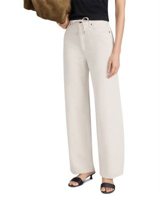 Frame The Off Duty Drawstring Jeans in Natural Ecru