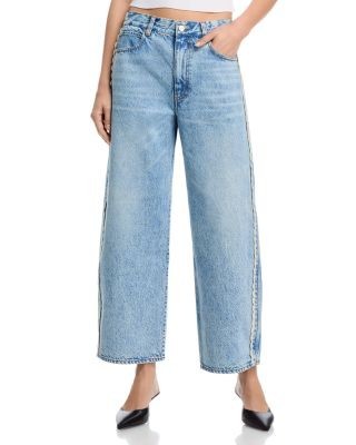 Frame The Crochet Bow Cropped Jeans in Aura