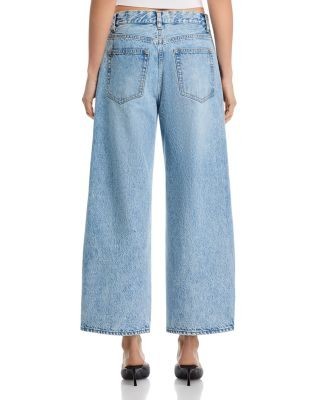 Frame The Crochet Bow Cropped Jeans in Aura