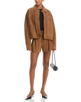 Frame The Suede Slant Shorts