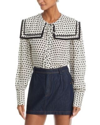 Frame The Silk Polka Dot Fleet Blouse