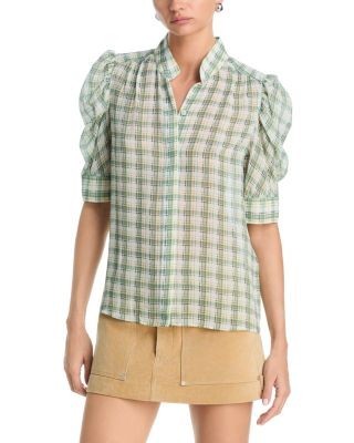 Frame The Gillian Silk Puffed Sleeve Blouse
