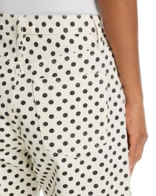 Frame The Bow High Rise Crop Jeans in White Polka Dot