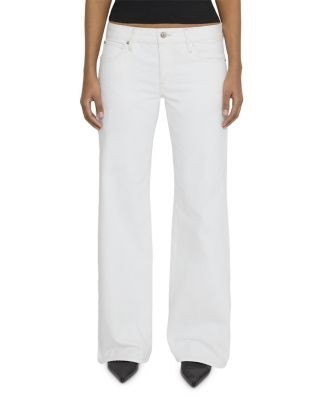Frame x Amelia Gray The Pixie Gray Low Rise Wide Flare Leg Jeans in Au Natural