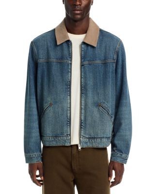 Frame Cotton Blend Zip Denim Trucker Jacket