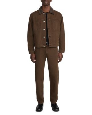 Frame Sandbar Cotton Canvas Leather Collar Utility Jacket
