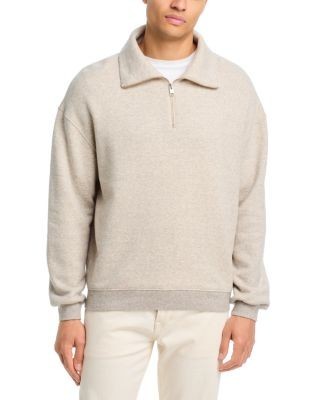 Frame Relaxed Quarter Zip Cotton Blend Sweatshirt