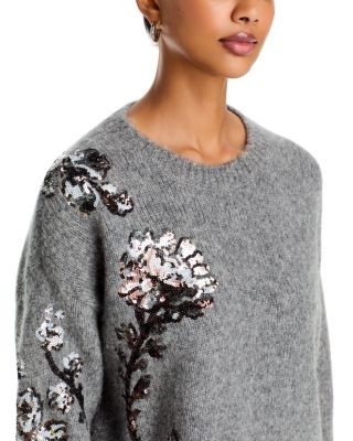 Cinq a Sept Esmerine Sequin Floral Sweater