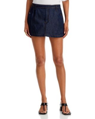 Frame The Cotton Blend Denim Utility Mini Skirt