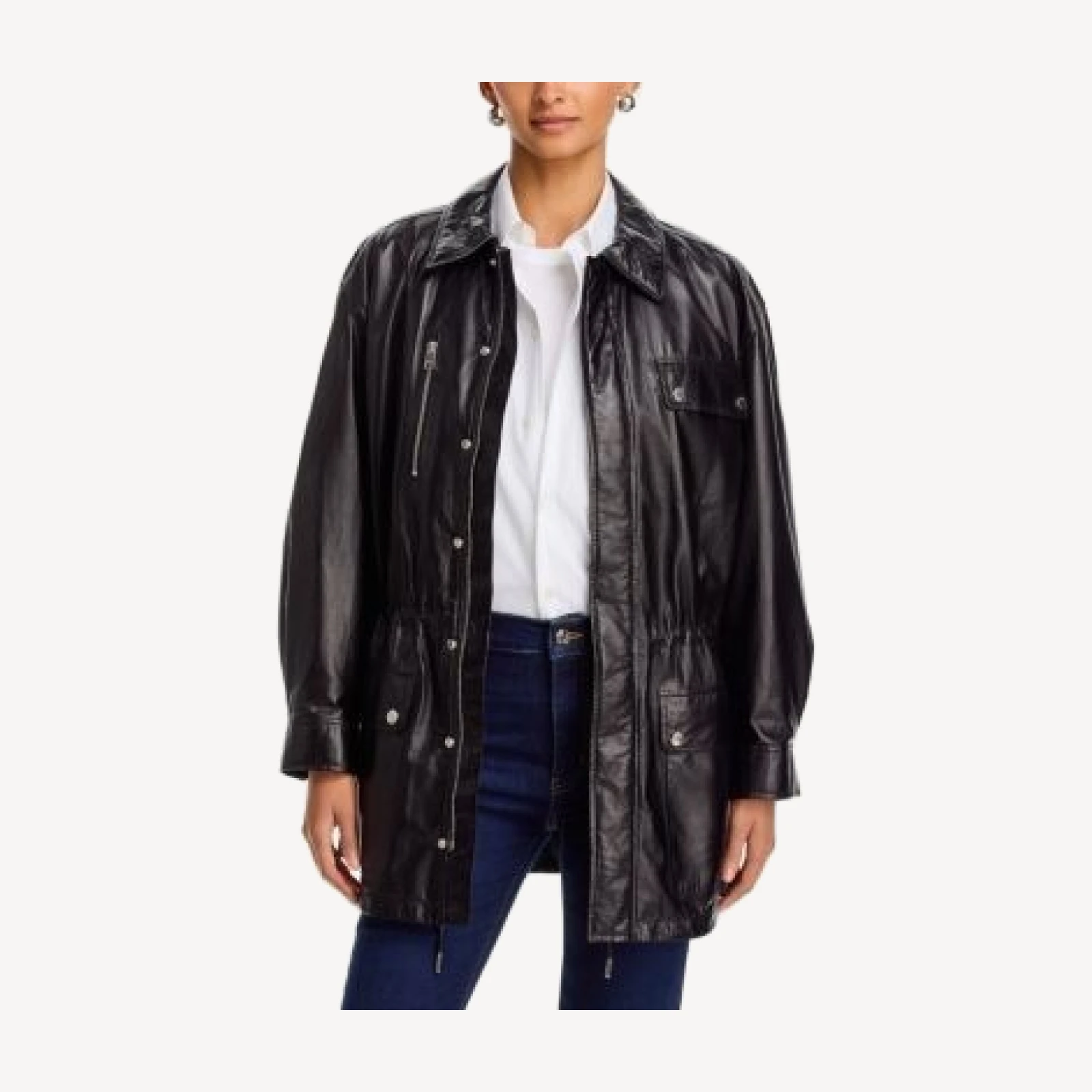 Frame The Paper Leather Safari Jacket