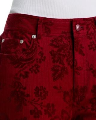 Cinq a Sept Paisley Flocked Stevie High Leg Jeans in Rougewood