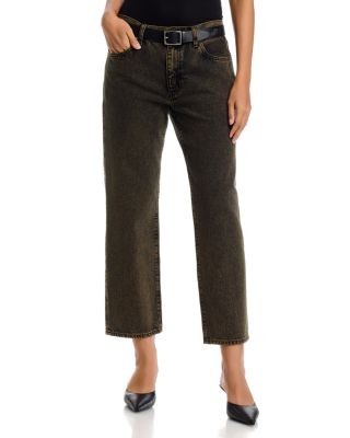Frame The Hang Mid Rise Straight Jeans in Dune Oxide