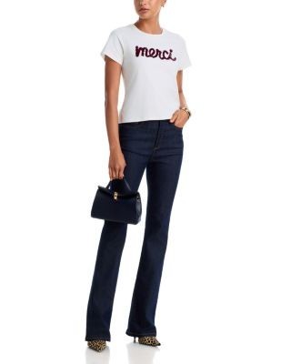Cinq a Sept Cotton Stretch Embellished Shrunken Tee