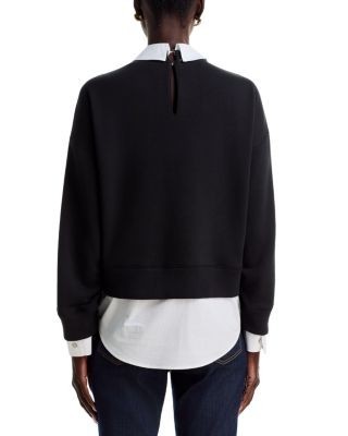 Cinq a Sept Justina Rhinestone Roses Layered Sweater
