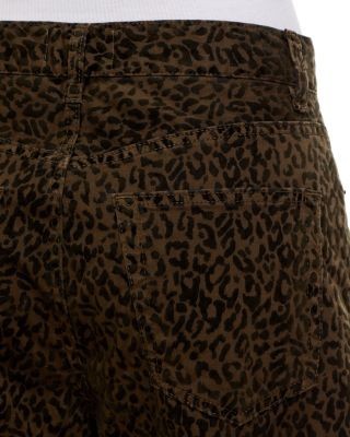 Frame The Bow High Rise Crop Flocked Jeans in Sandcat
