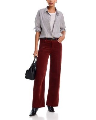 Frame Le Slim High Rise Wide Leg Palazzo Jeans in Wine