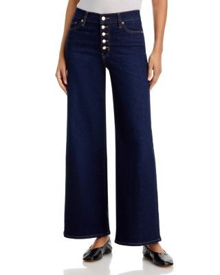 Frame Le Slim Palazzo High Rise Exposed Button Jeans in Fairway