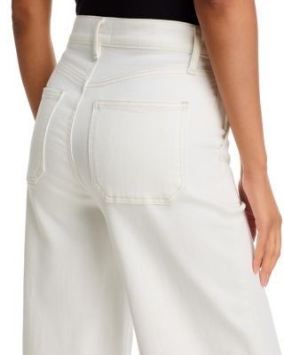 Frame Le Slim High Rise Palazzo Pintuck Jeans in Au Natural
