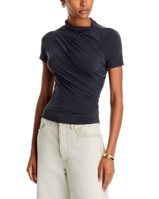 Frame Short Sleeve Draped Top