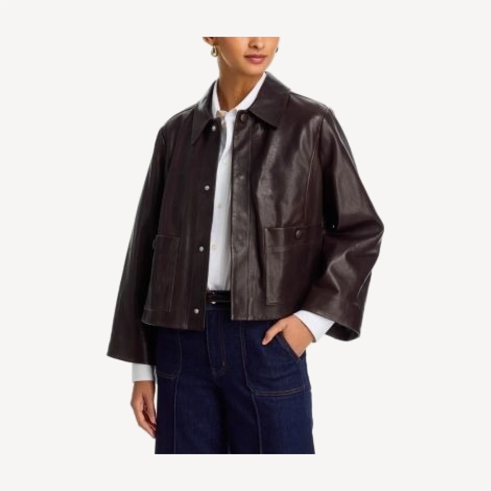 Frame The Paper Leather Swing Jacket