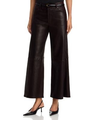 Frame The Leather High Rise Swing Jeans in Truffle