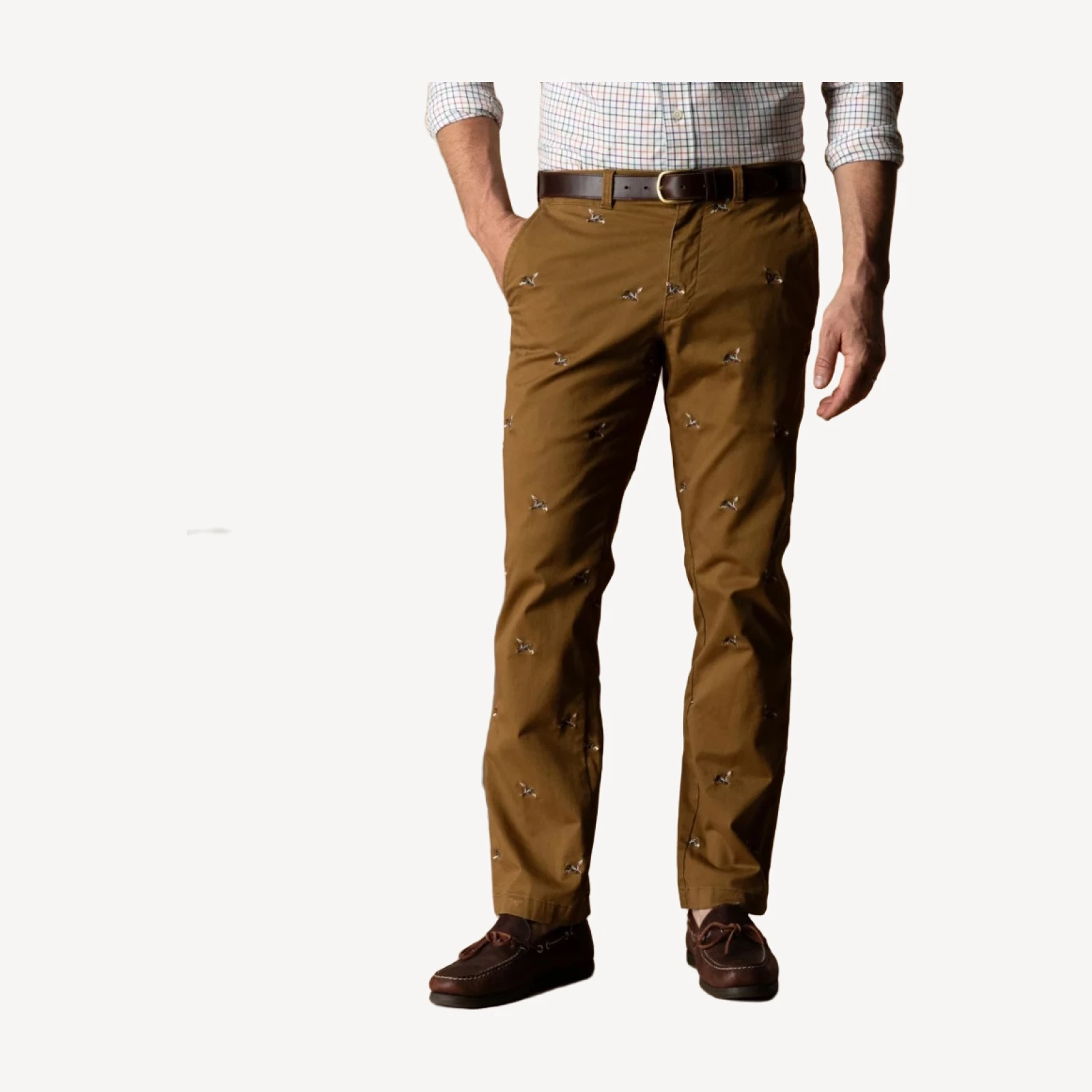 Classic Fit Gold School Chino - Bronze Brown EMB
