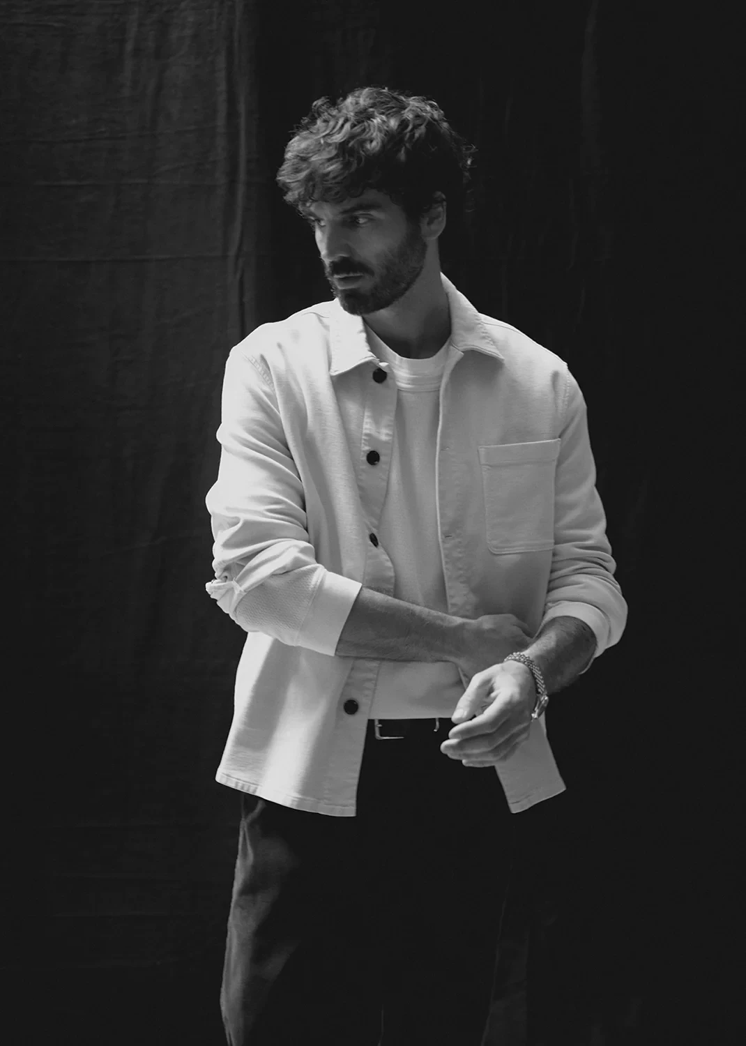 Luca Bucket Dye Shirt French Terry in Spectral