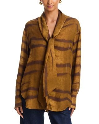 Frame The Silk Oversized Tie Shirt