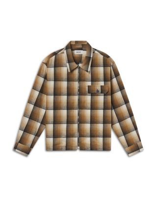 Agolde McCoy Cotton Two Way Zip Plaid Shirt