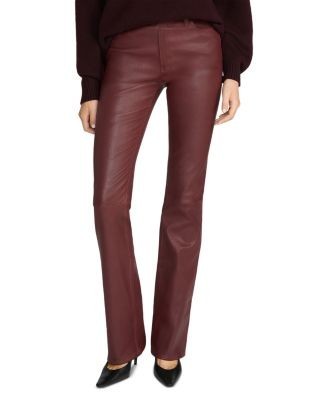 Frame The Leather Reboot High Rise Bootcut Jeans in Currant