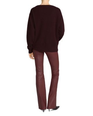 Frame The Leather Reboot High Rise Bootcut Jeans in Currant