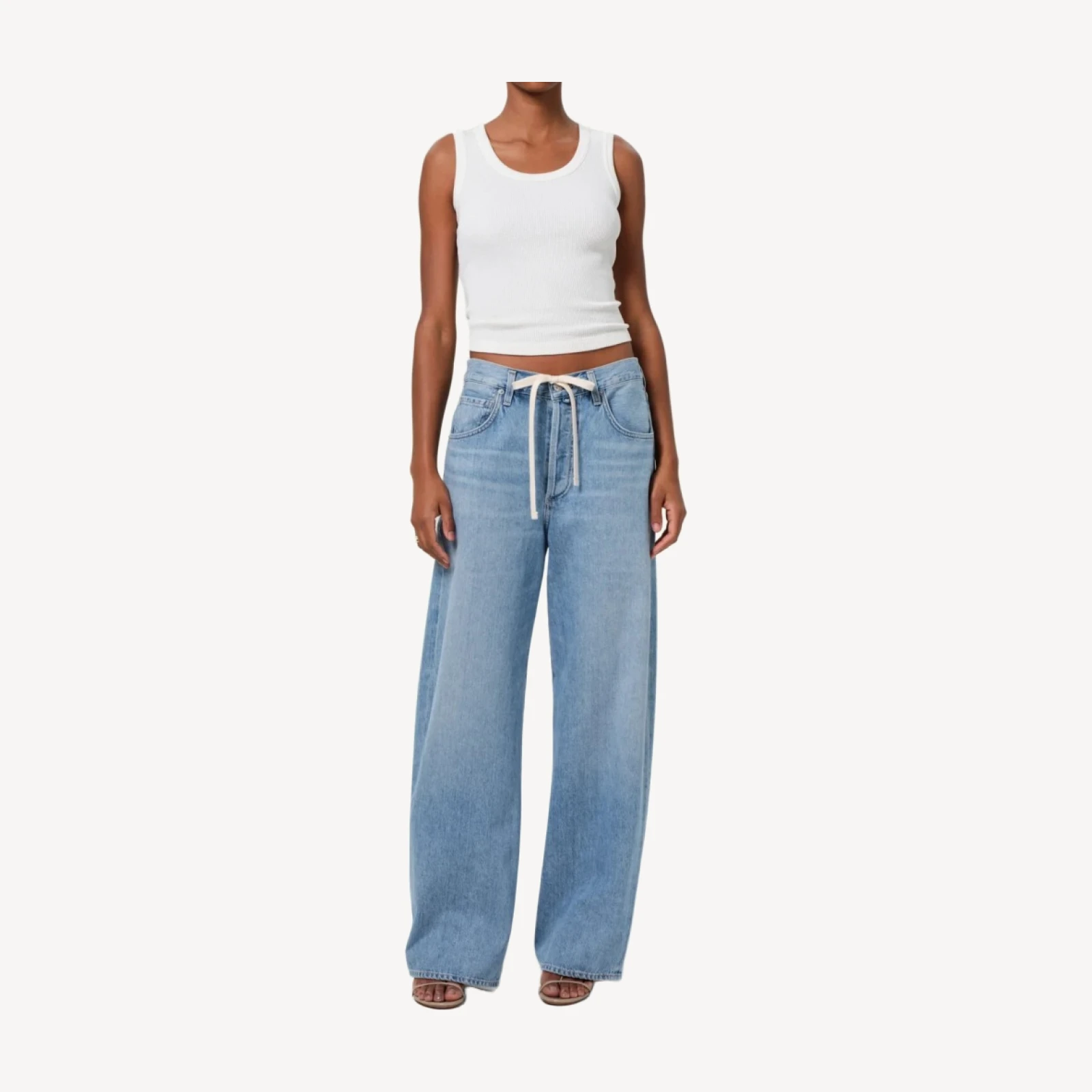 Brynn Drawstring Trouser in Blue Lace