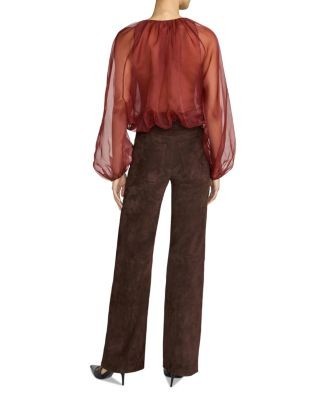 Frame The Sheer Silk Balloon Blouse