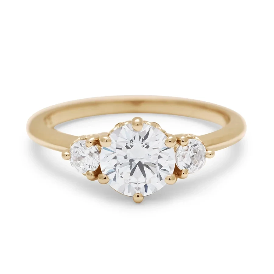 Hazeline Three Stone Ring - 14k Gold & White Diamond (1.00ct)