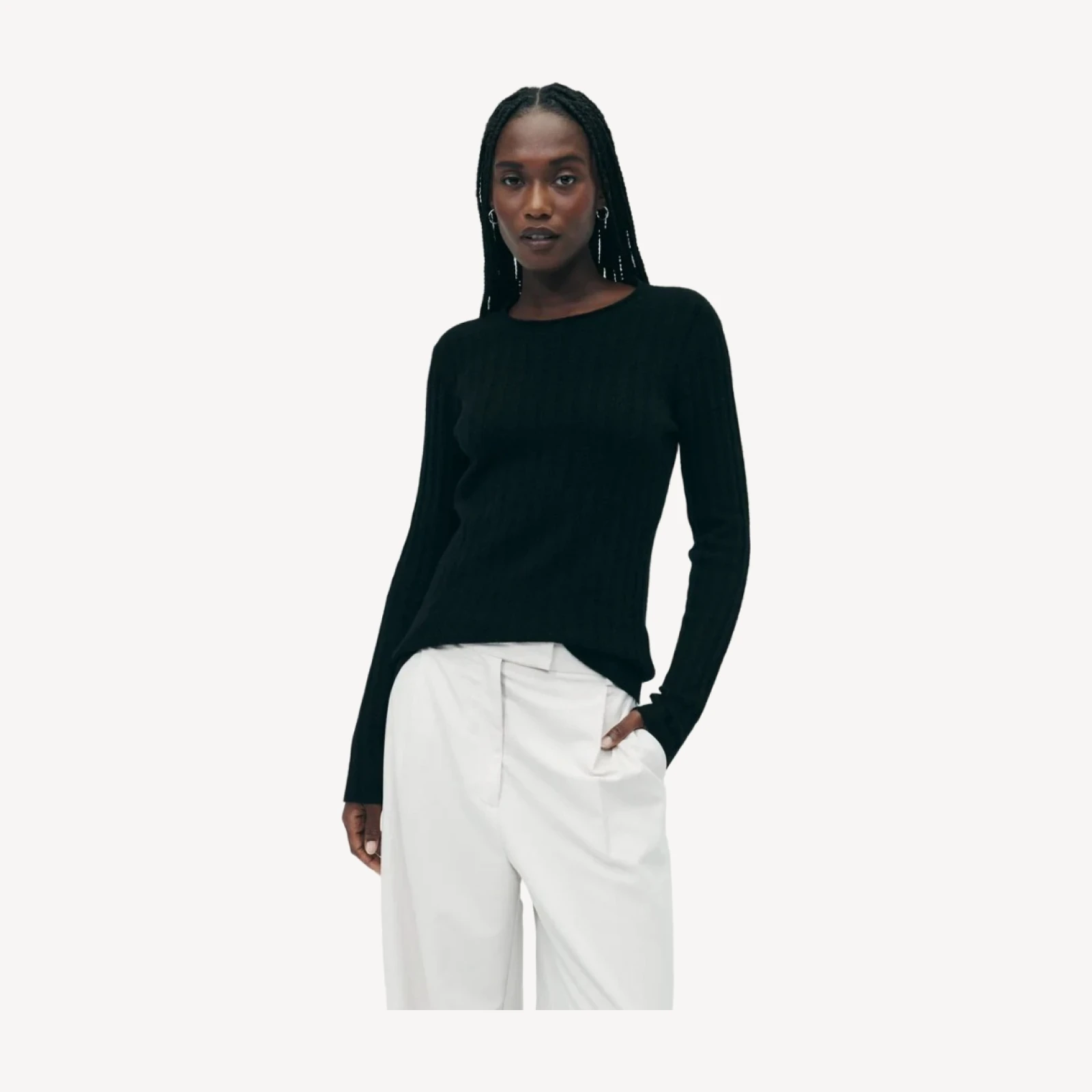 Lightweight Cashmere Ribbed Sweater
