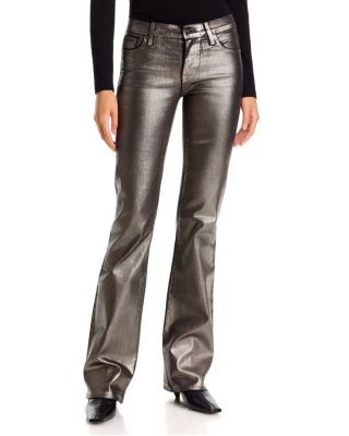 Frame The Low Rise Coated Rodeo Jeans in White Gold