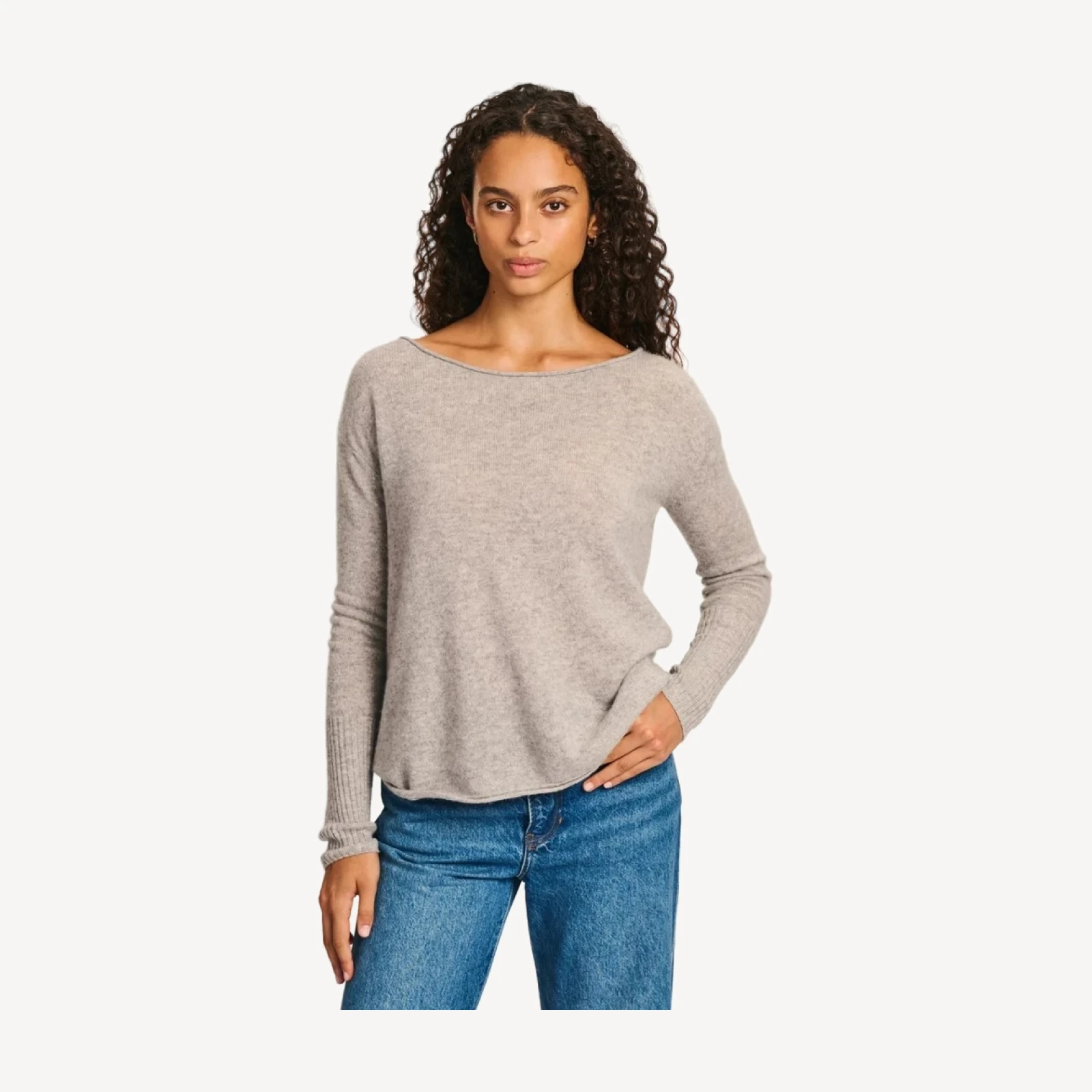 Lightweight Cashmere Boatneck Sweater