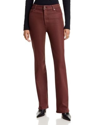 Frame The Reboot High Rise Coated Bootcut Jeans in Currant